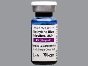 Methemoglobinemia Inducing Agent Methylene Blue 1%, 10 mg / mL Intravenous Injection Single Dose Vial 10 mL , Each Akron 17478050410