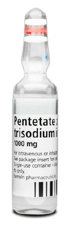 DTPA- Zn Heavy Metal Antagonist Pentetate Zinc Trisodium 200 mg / mL Injection Ampule 5 mL , 10/Pack Akron 52919000203