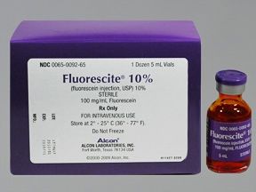 Fluorescite Ophthalmic Disclosing Agent Fluorescein Sodium 10%, 100 mg / mL Intravenous Injection Vial 5 mL , 12/Box Alcon 00065009265