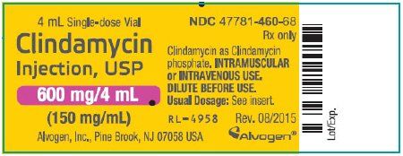 Antibacterial Clindamycin Phosphate Concentrate 150 mg / mL Intramuscular or Intravenous Injection Single Dose Vial 4 mL , Each Alvogen 47781046068