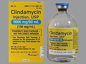 Antibacterial Clindamycin Phosphate Concentrate 150 mg / mL Intramuscular or Intravenous Injection Pharmacy Bulk Vial 60 mL Alvogen 47781046570