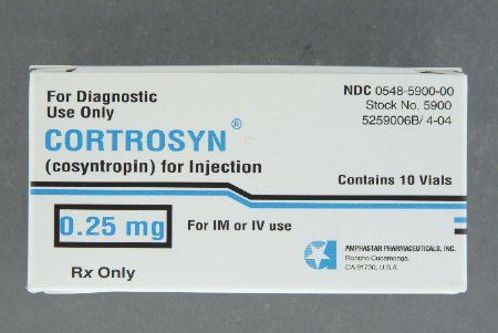 Cortrosyn Adrenocortical Insufficiency Diagnostic Agent Cosyntropin 0.25 mg Lyophilized Powder Injection Vial Amphastar 00548590000
