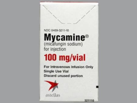 Mycamine Antifungal Micafungin Sodium 100 mg Intravenous Injection Vial 10 mL , Each Astellas 00469321110