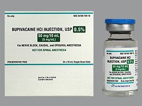 Bupivacaine HCl Local Anesthetic , Preservative Free 0.5%, 5 mg / mL Parenteral Solution Injection Single Dose Vial 10 mL , 25/Pack Auromedics 55150016910-Pack