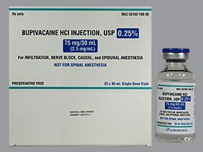 Bupivacaine HCl Local Anesthetic , Preservative Free 0.25%, 2.5 mg / mL Parenteral Solution Injection Single Dose Vial 30 mL , 25/Pack Auromedics 55150016830