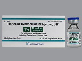 Local Anesthetic Lidocaine HCl, Preservative Free 1%, 10 mg / mL Parenteral Solution Injection Single Dose Vial 2 mL , 10/Pack Auromedics 55150016102