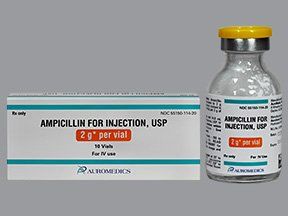 Penicillin Ampicillin Sodium 2 Gram Intravenous Injection Vial 10 Vials / Pack Auromedics 55150011420