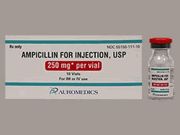 Penicillin Ampicillin Sodium 250 mg Intramuscular or Intravenous Injection Vial , 10 Vials Auromedics 55150011110