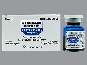 Contrast Media Isosulfan Blue 1%, 10 mg / mL Subcutaneous Injection Single Dose Vial 5 mL , 6/Case Auromedics 55150024005