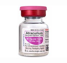 Neuromuscular Blocking Agent Atracurium Besylate 10 mg / mL Intravenous Injection Single Dose Vial 5 mL, 10/Pack Auromedics 55150021605