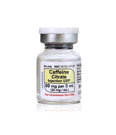 Stimulant Caffeine Citrate Respiratory / Central Nervous System , Preservative Free 20 mg / mL Intravenous Injection Single Dose Vial 3 mL Auromedics 55150018703