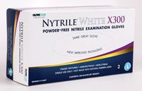 Glove Exam PF Nitrile Large White Nytrile X300 HSI 300/Bx , 10 Box/Case , HS-1126837