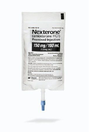 Nexterone Antiarrhythmic Agent Amiodarone HCl / Dextrose, Iso-osmotic Solution 150 mg / 100 mL Intravenous Injection Flexible Bag 100 mL, 12/Case Baxter 43066015010