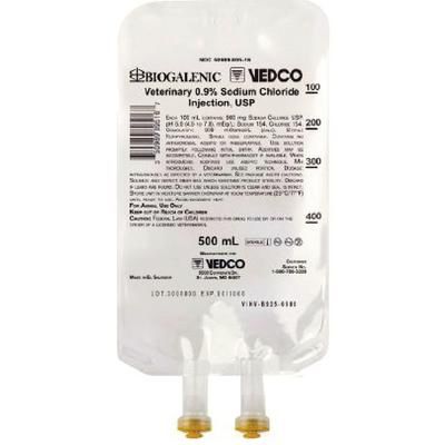 0.9% Sodium Chloride Injection, IV Bags USP 24 x 500 ml Vedco VINV-B925-0500