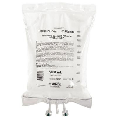 Veterinary Lactated Ringers Injection, USP Triple Port 5000 ml - 2/Case VEDCO VINV-B898-5000