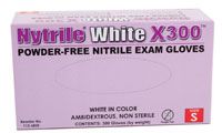 Glove Exam PF Nitrile XL White Nytrile X300 HSI 250/Bx ,10 Box/Case , HS-1126838