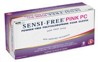 Glove Exam PF Polychloroprene Medium Pink Sensi-Free HSI 100/Bx, 10 Box/Case ,HS-CRPC60SP-M