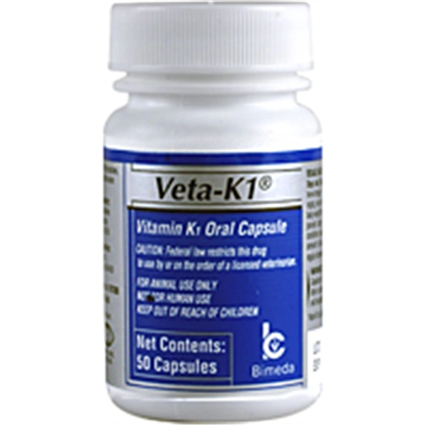 Veta-K1 Caps Vitamin K , 25mg , 50/Bottle Bimeda 1VET006