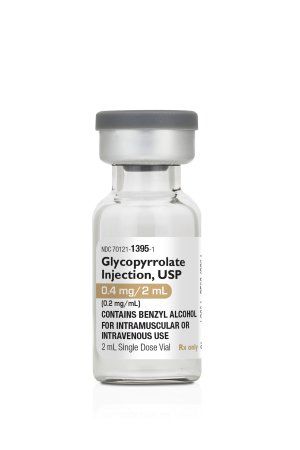 Anticholinergic Glycopyrrolate 0.2 mg / mL Intramuscular or Intravenous Injection Single Dose Vial 2 mL , Each , 25/Pack , Amneal Bio 70121139505