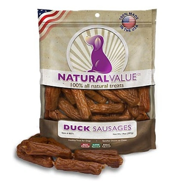 DUCK SAUSAGES DOG TREAT 14 oz , 12/Case , Loving Pets 8071