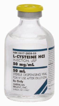 Caloric Agent L-Cysteine HCl, Preservative Free 50 mg / mL Intravenous Injection Pharmacy Bulk Vial 50 mL, 5/Pack , American Regent 00517205005