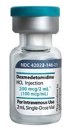 Anxiolytic / Sedative / Hypnotic Dexmedetomidine HCl, Preservative Free 100 mcg / mL Intravenous Injection Single Dose Vial 2 mL , 25/Pack , JHP 42023014625