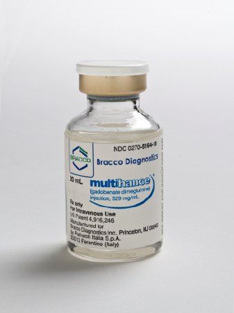 Multihance Contrast Media Gadobenate Dimeglumine, Preservative Free 529 mg / mL Intravenous Injection Single Dose 20 mL Bracco 00270516415