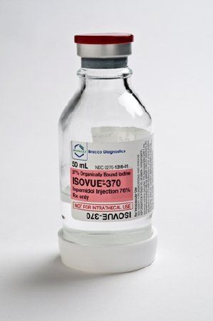 Isovue-370 Contrast Media Iopamidol 76% Injection Vial 50 mL , 10/Box , Bracco 00270131630