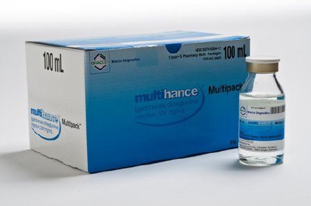 Multihance Contrast Media Gadobenate Dimeglumine, Preservative Free 529 mg / mL Intravenous Injection Multiple Dose Vial 100 mL , 5/Box , Bracco 00270526417