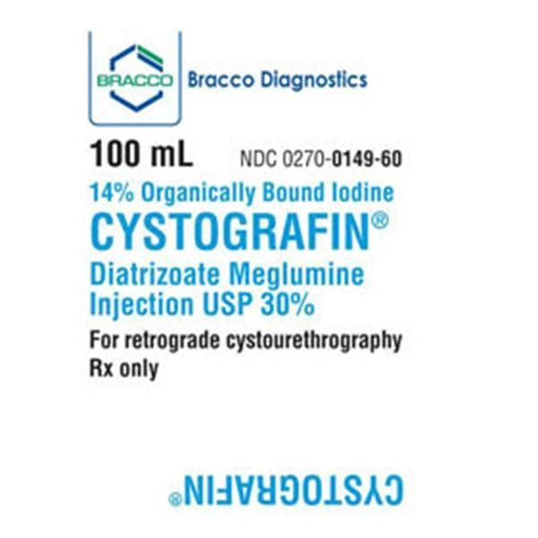 Cystografin Non-Dilute Contrast Media 30% Injection 100mL 10Bt/Case , Bracco 00270014960