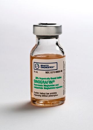 Sinografin Contrast Media Iodipamide Meglumine / Diatrizoate Meglumine 26.8 - 52.7% Injection Vial 10 mL , 10/cASE , Bracco 00270052330