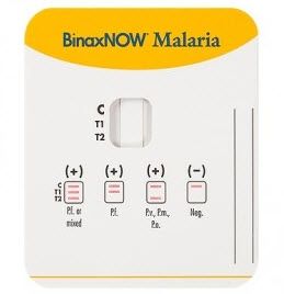 Rapid Diagnostic Test Kit BinaxNOW® Malaria Immunochromatographic Assay Malaria Whole Blood Sample Non-CLIA Waived 25 Tests , Alere 665025