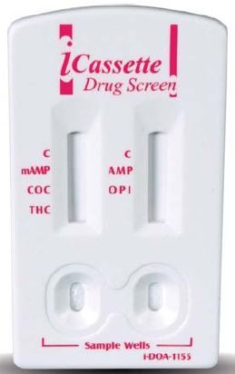 Drugs of Abuse Test iCassette 6-Drug Panel AMP, COC, mAMP/MET, OPI , PCP, THC Urine Sample CLIA Waived 25 Tests , Alere I-DOA-1165