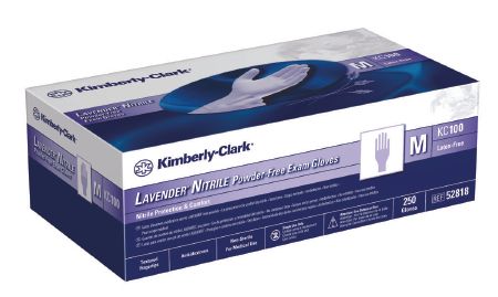 Exam Glove Halyard Lavender NonSterile Powder Free Nitrile Ambidextrous Textured Fingertips Lavender Not Chemo Approved Medium , 250/Box , 10 Box/Case ,Halyard Health(Kimberly Clark) (52818)