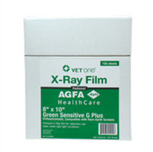 X Ray Film Agfa Radiomat CP Green Sensitive G Plus Orthochromatic Half Speed Green - 8" x 10" , 100/Box , Vetone EPZ2B