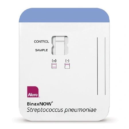 Rapid Diagnostic Test Kit BinaxNOW Antigen Card Streptococcus Pneumoniae Urine / Cerebral Spinal Fluid Sample CLIA Moderate Complexity 22 Tests , Alere 710000