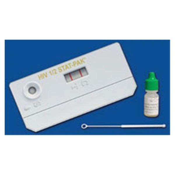 Rapid Diagnostic Test Kit HIV 1/2 STAT-PAK Qualitative Test HIV Detection Whole Blood / Serum / Plasma Sample CLIA Waived for Whole Blood 20 Tests Chembio , Diagnostic 60-9505-1