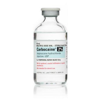 Carbocaine Local Anesthetic Mepivacaine HCl 2%, 20 mg / mL Parenteral Solution Injection Single Dose Vial 50 mL , Hospira 00409204750