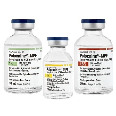 Polocaine-MPF Local Anesthetic Mepivacaine HCl, Preservative Free 1.5%, 15 mg / mL Parenteral Solution Injection Single Dose Vial 30 mL , 25/Pack , APP 63323029337