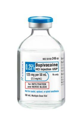Local Anesthetic Bupivacaine HCl 0.25%, 2.5 mg / mL Injection Multiple Dose Vial 50 mL , 25/Pack , Auromedics 55150024950