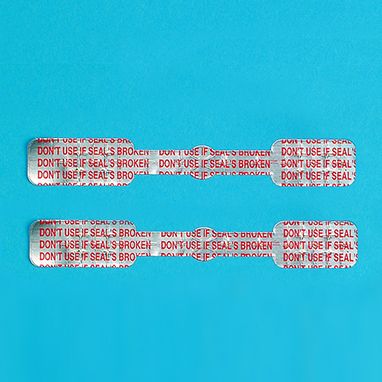 Short Tamper-Indicating Syringe Seals with Preprinted Messages , 1000/Roll Do Not Use If Seal Is Broken , HCL 7997