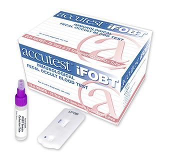 Accutest iFOBT Single Sample Immunochemical Colorectal Cancer Screen Fecal Occult Blood Test (FIT or iFOBT) Stool Sample CLIA Waived 25 Tests , Jant CS605