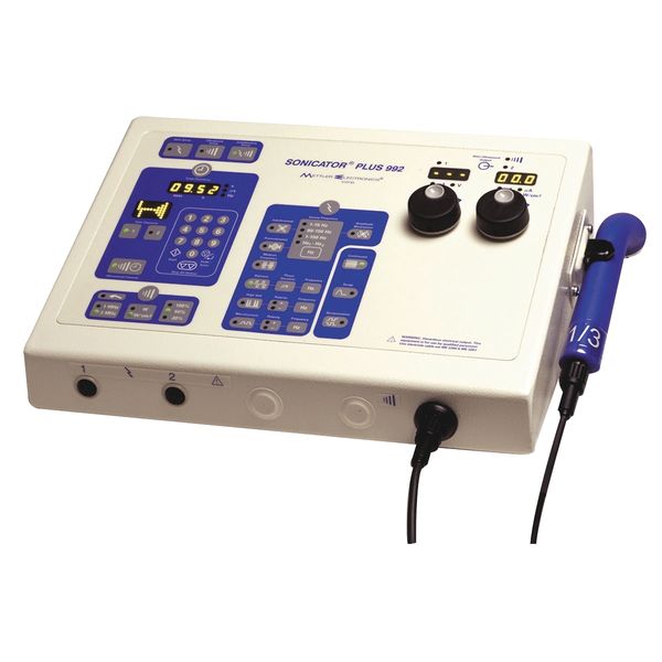 Mettler Sonicator Ultrasound / Stim 992 - 2-channel with 1&3MHz, 5 cm head Fabrication Enterprises 13-3001