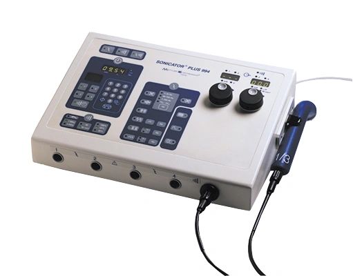 Mettler Sonicator Ultrasound / Stim 994 4-channel with 1&3MHz, 5 cm head , Fabrication Enterprises 13-3000