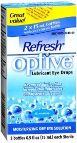 Lubricant Eye Drops Refresh Optive , 15 mL Drop , Allergan 00023324001