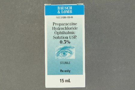 Local Anesthetic Proparacaine HCl 0.5% Ophthalmic Drops Dropper Bottle 15 mL , Bausch & Lomb 24208073006