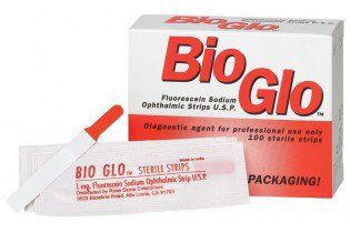 Bio Glo Ophthalmic Disclosing Agent Fluorescein Sodium 1 mg Ophthalmic Strip Box 100 Strips , Hub 17238090011