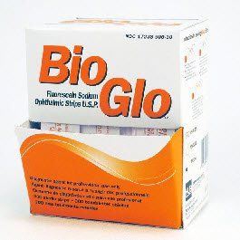 Bio Glo Ophthalmic Disclosing Agent Fluorescein Sodium 1 mg Ophthalmic Strip Box 300 Strips , Hub 17238090030