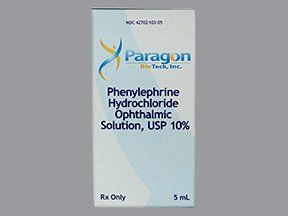 Paragon Vasoconstrictor Phenylephrine HCl 10% Ophthalmic Drops Dropper Bottle 5 mL , Bausch & Lomb 42702010305