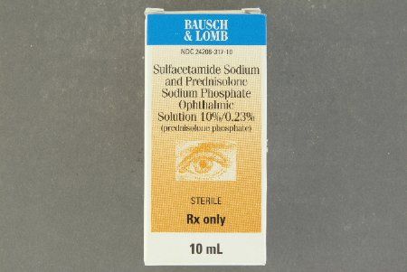 Antibacterial Prednisolone / Sulfacetamide Sodium Phosphate 10% - 0.25% Ophthalmic Drops Bottle 5 mL , Bausch & Lomb 24208031705